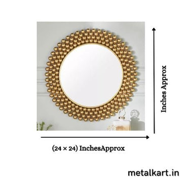 Metalkart Special Golden Celestial Aureole Wall Mirror (24 x 24 Inches)
